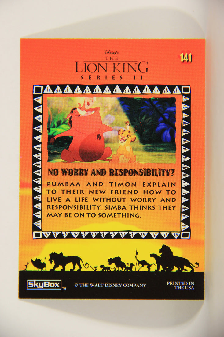 The Lion King 1994 Trading Card #141 No Worry And Responsibility ENG L011835