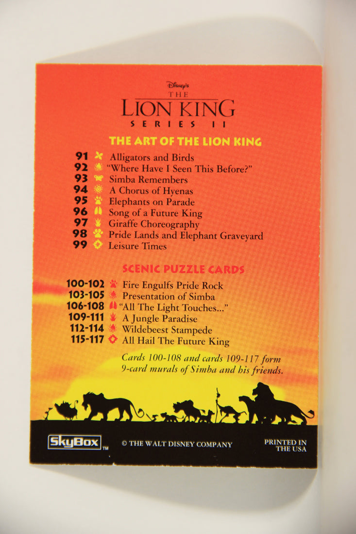 The Lion King 1994 Trading Card #169 Checklist A ENG L011863