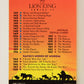 The Lion King 1994 Trading Card #170 Checklist B ENG L011864