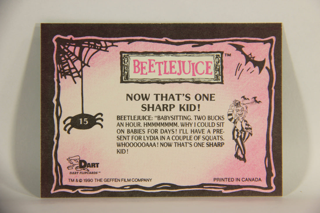 Beetlejuice 1990 Trading Card #15 Now That's One Sharp Kid ENG L012122