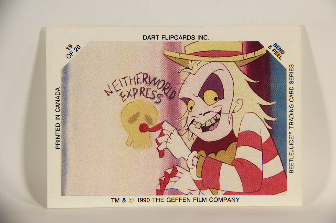 Beetlejuice 1990 Trading Card Glow In The Dark Sticker #19 Neitherworld Express ENG L012215