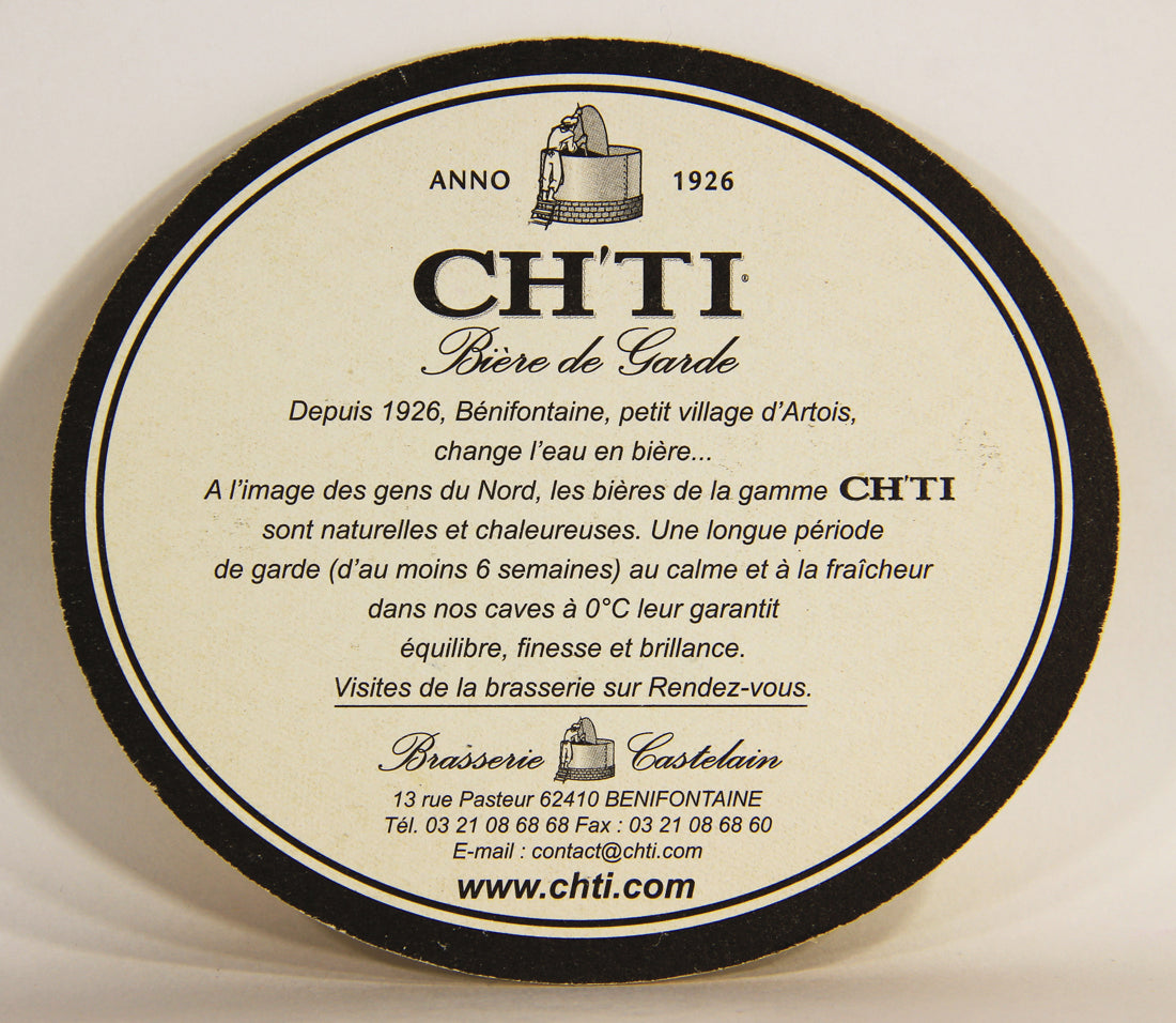 Ch'ti Beer Coaster Brasserie Castelain Bière De Garde France FR L012479