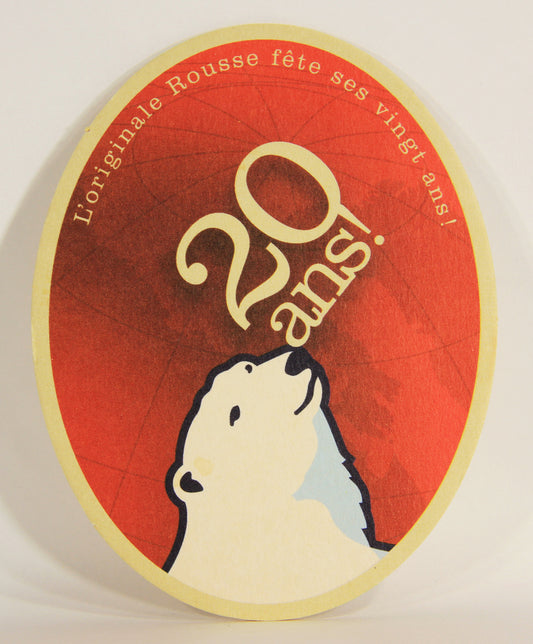 Boréal Rousse Beer Coaster 20 Ans Canada Québec FR Polar Bear Logo L012487