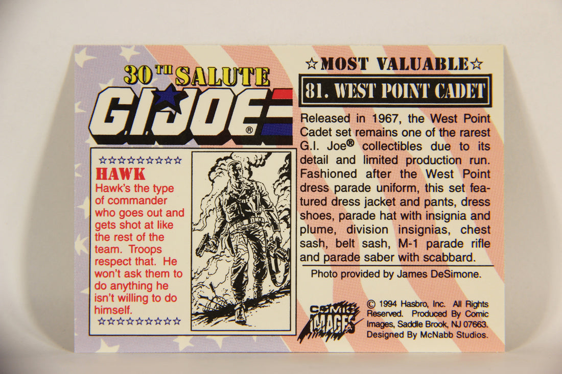 GI Joe 30th Salute 1994 Trading Card NO TOY #81 West Point Cadet ENG L012560