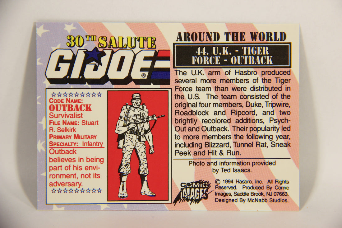 GI Joe 30th Salute 1994 Trading Card NO TOY #44 U.K. - Tiger Force - Outback ENG L012651