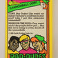 Rad-Dudes 1990 Trading Card #1 Cannonball Cory L012737