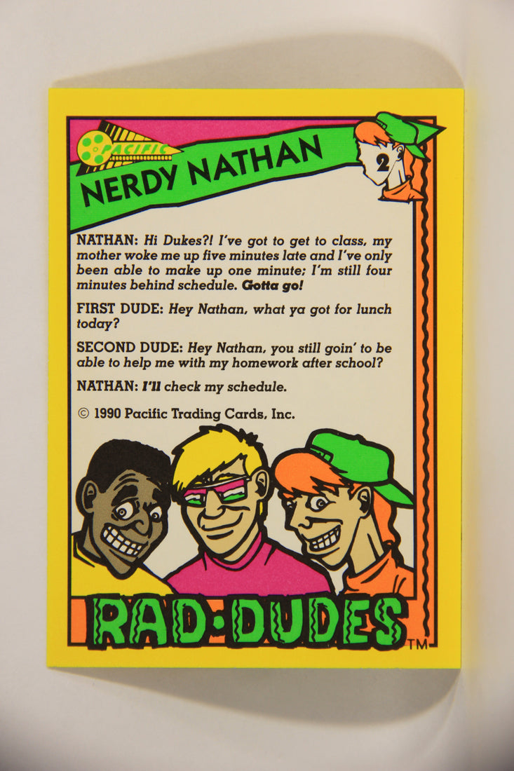 Rad-Dudes 1990 Trading Card #2 Nerdy Nathan L012738