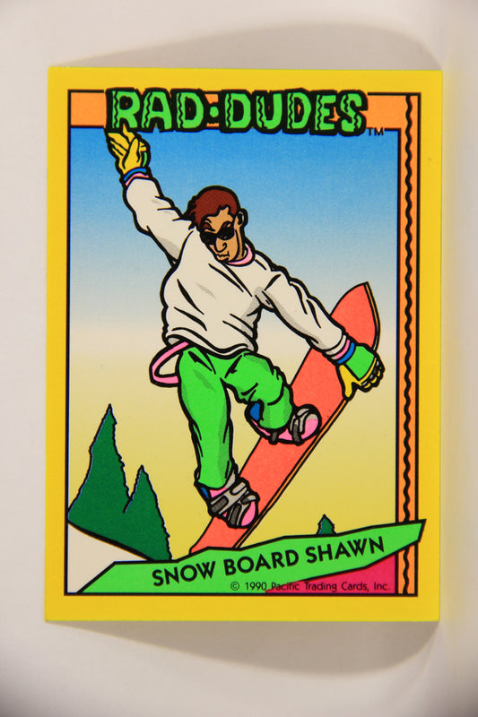 Rad-Dudes 1990 Puzzle Trading Card # ( 80 ) Snow Board Shawn L012792