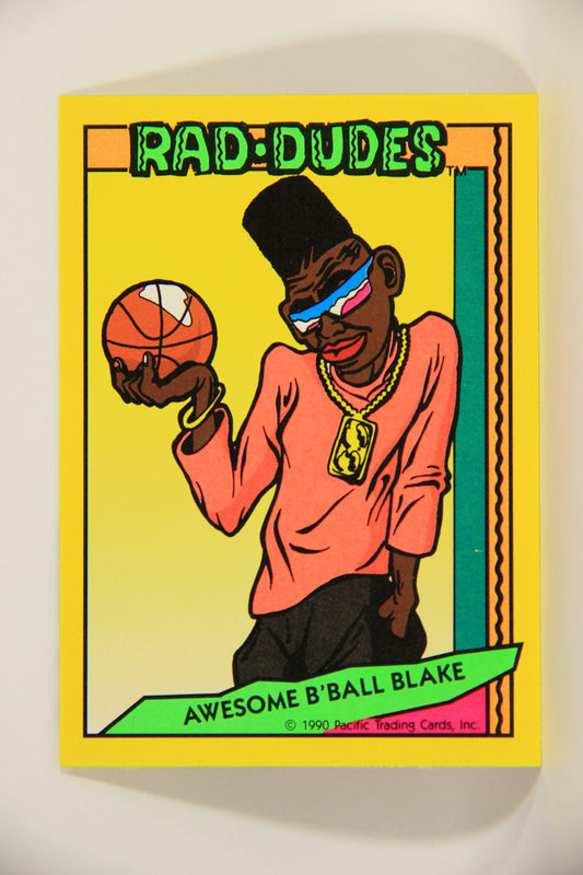 Rad-Dudes 1990 Puzzle Trading Card # ( 72 ) Awesome B'Ball Blake L012800