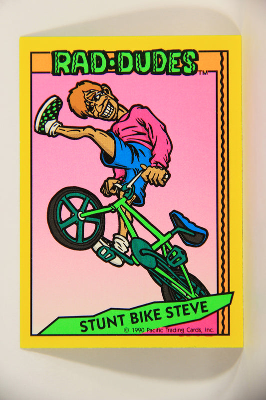 Rad-Dudes 1990 Puzzle Trading Card # ( 67 ) Stunt Bike Steve L012806