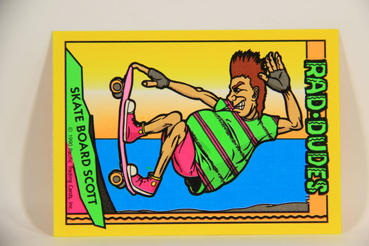 Rad-Dudes 1990 Puzzle Trading Card # ( 66 ) Skate Board Scott L012807