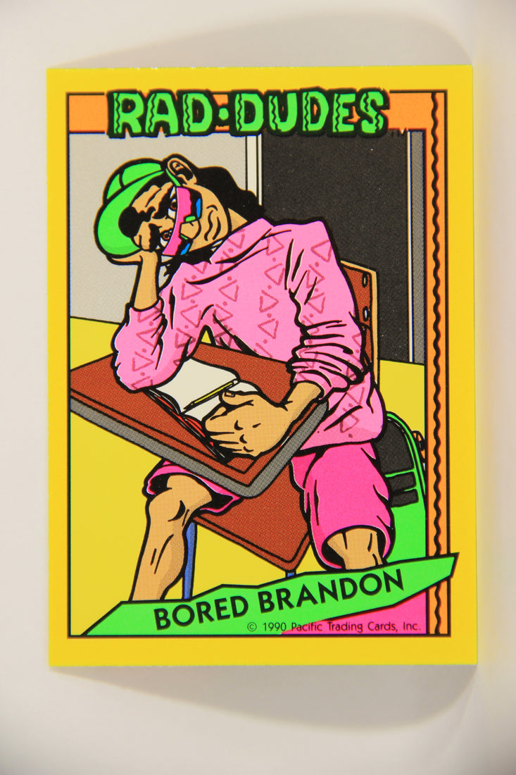 Rad-Dudes 1990 Puzzle Trading Card # ( 65 ) Bored Brandon L012808