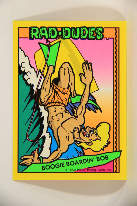 Rad-Dudes 1990 Puzzle Trading Card # ( 61 ) Boogie Boardin' Bob L012811