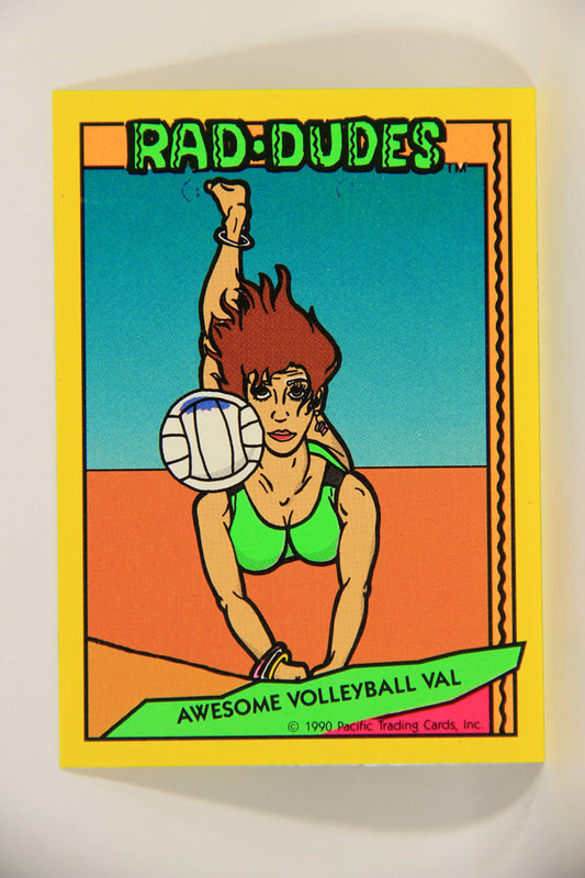 Rad-Dudes 1990 Puzzle Trading Card # ( 57 ) Awesome Volleyval Val L012815