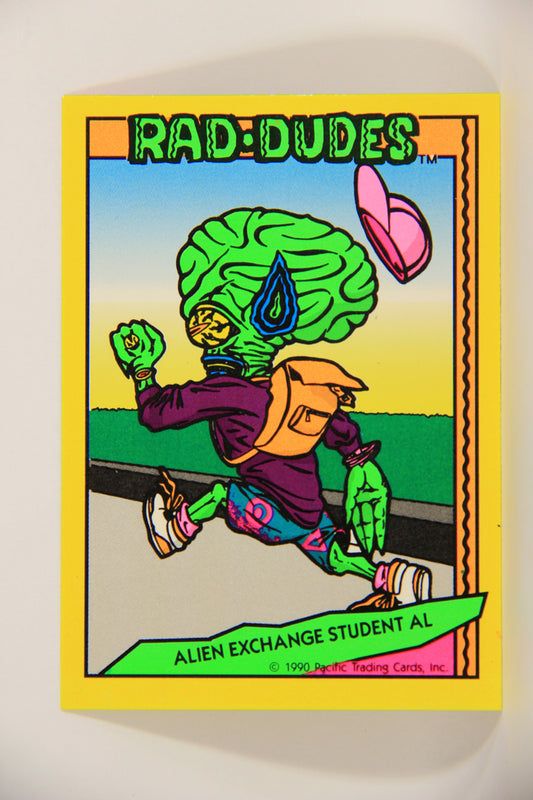 Rad-Dudes 1990 Puzzle Trading Card # ( 104 ) Alien Exchange Student Al L012818