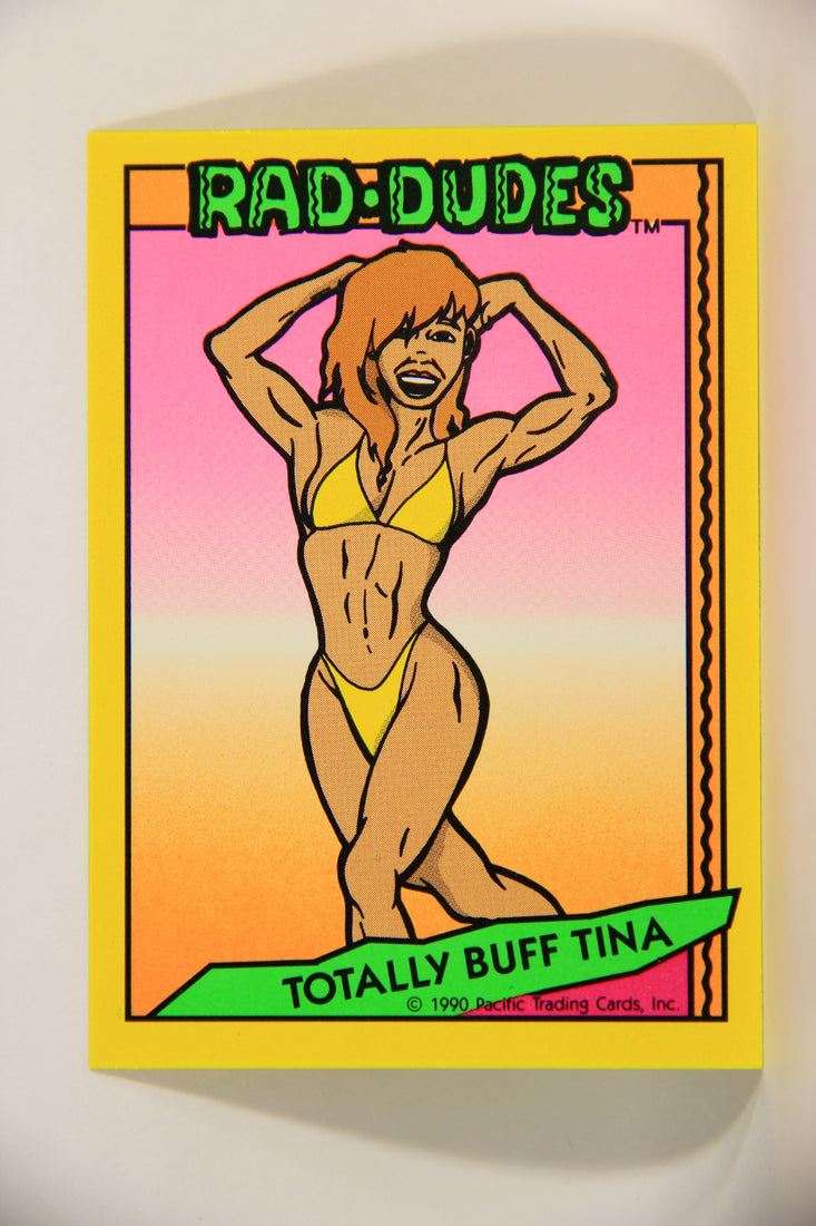 Rad-Dudes 1990 Puzzle Trading Card # ( 102 ) Totally Buff Tina L012820