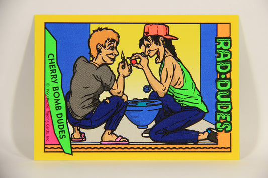 Rad-Dudes 1990 Puzzle Trading Card # ( 93 ) Cherry Bomb Dudes L012829