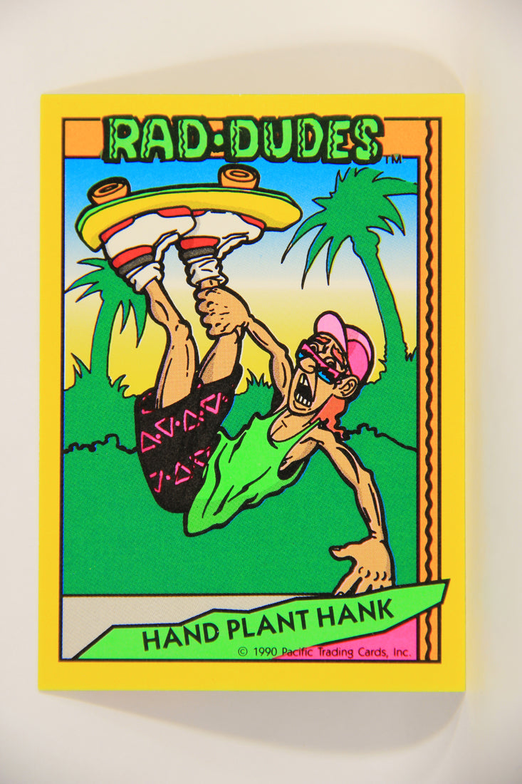 Rad-Dudes 1990 Puzzle Trading Card # ( 85 ) Hand Plant Hank L012837