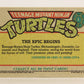 Teenage Mutant Ninja Turtles 1989 Trading Card #1 The Epic Begins ENG L012842