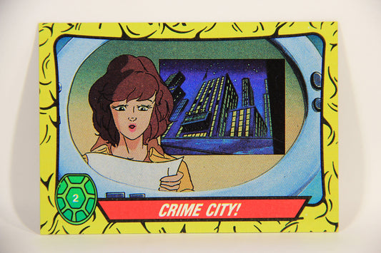 Teenage Mutant Ninja Turtles 1989 Trading Card #2 Crime City ENG L012843