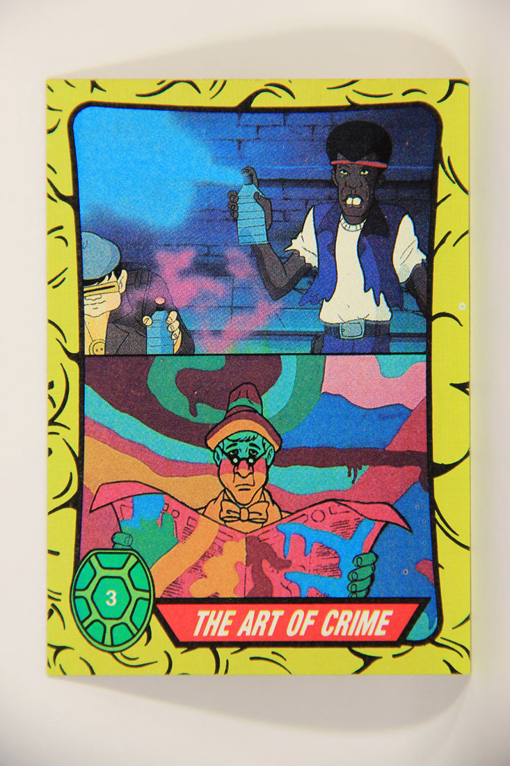 Teenage Mutant Ninja Turtles 1989 Trading Card #3 The Art Of Crime ENG L012844
