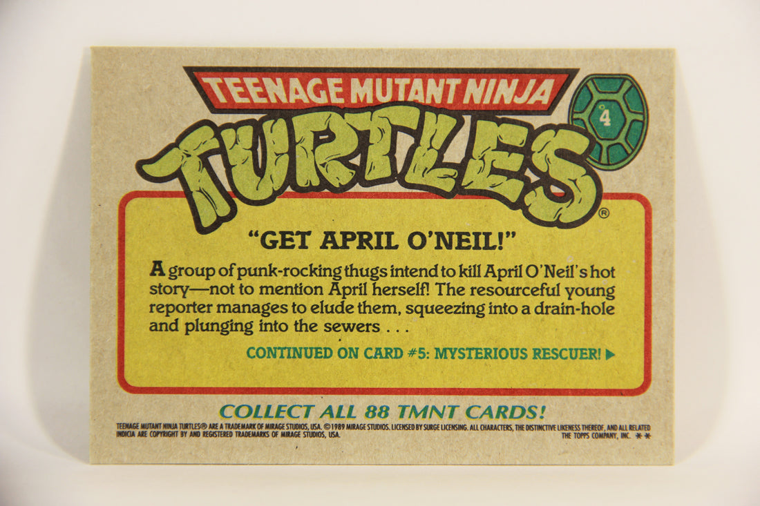 Teenage Mutant Ninja Turtles 1989 Trading Card #4 Get April O'Neil ENG L012845