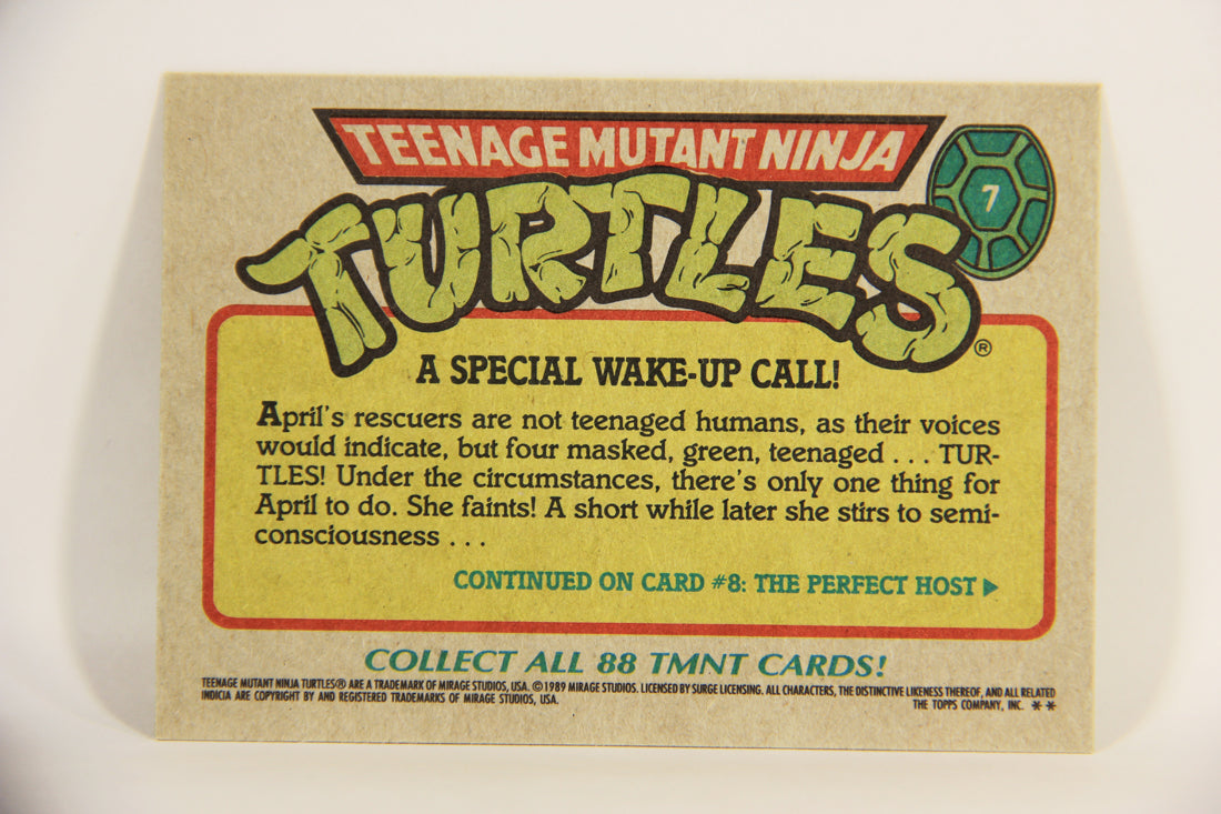 Teenage Mutant Ninja Turtles 1989 Trading Card #7 A Special Wake-Up Call ENG L012848