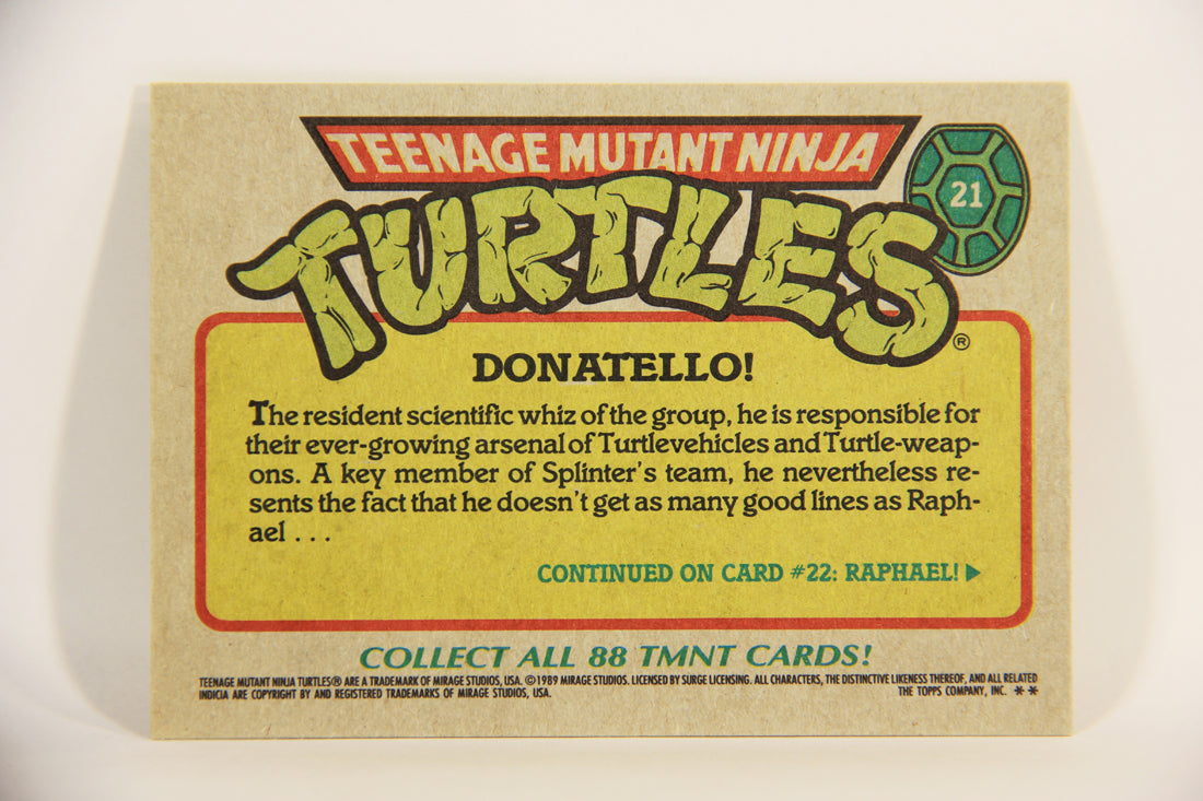 Teenage Mutant Ninja Turtles 1989 Trading Card #21 Donatello ENG L012862