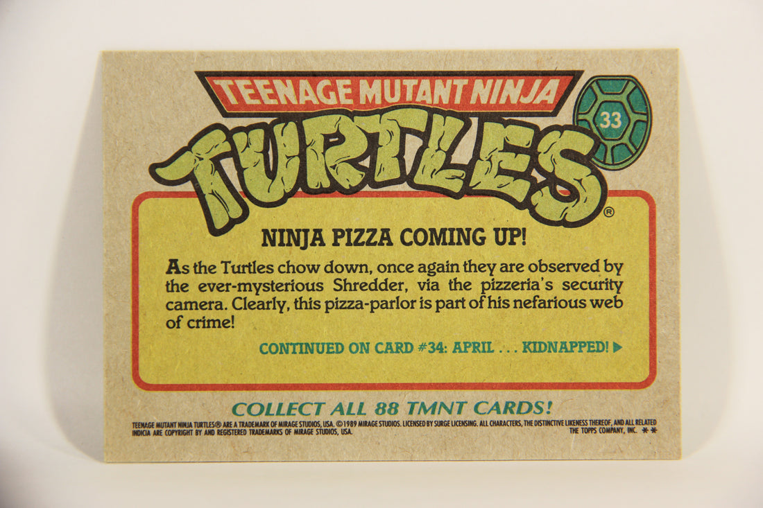 Teenage Mutant Ninja Turtles 1989 Trading Card #33 Ninja Pizza Coming Up ENG L012874
