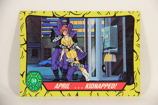 Teenage Mutant Ninja Turtles 1989 Trading Card #34 April Kidnapped ENG L012875
