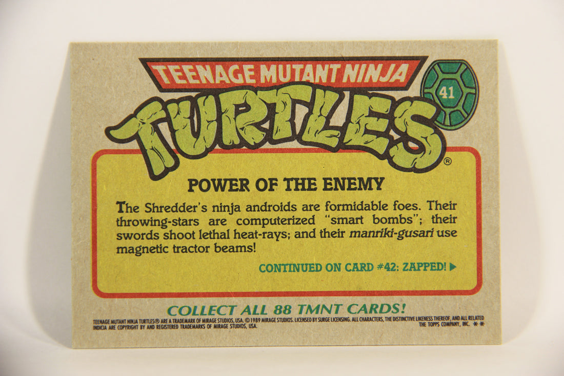 Teenage Mutant Ninja Turtles 1989 Trading Card #41 Power Of The Enemy ENG L012882