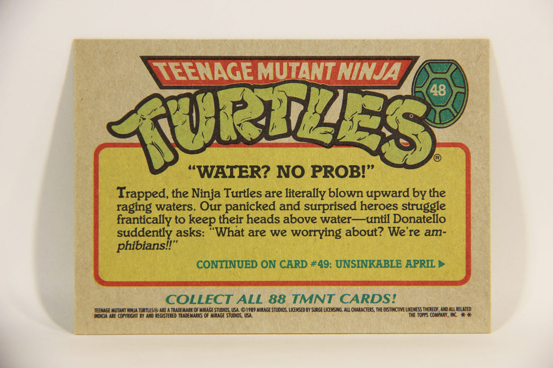 Teenage Mutant Ninja Turtles 1989 Trading Card #48 Water No Prob ENG L012889