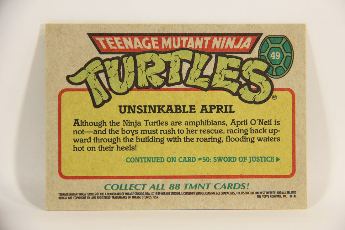 Teenage Mutant Ninja Turtles 1989 Trading Card #49 Unsinkable April ENG L012890