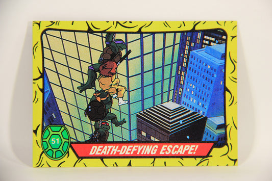 Teenage Mutant Ninja Turtles 1989 Trading Card #51 Death-Defying Escape ENG L012892