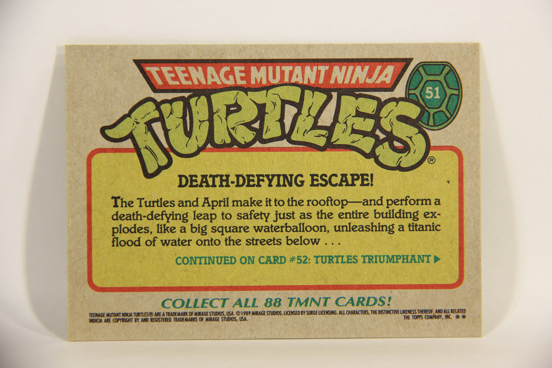Teenage Mutant Ninja Turtles 1989 Trading Card #51 Death-Defying Escape ENG L012892