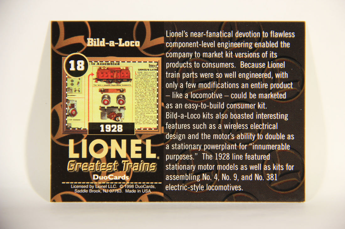 Lionel Greatest Trains 1998 Trading Card #18 - 1928 Bild-A-Loco ENG L013021