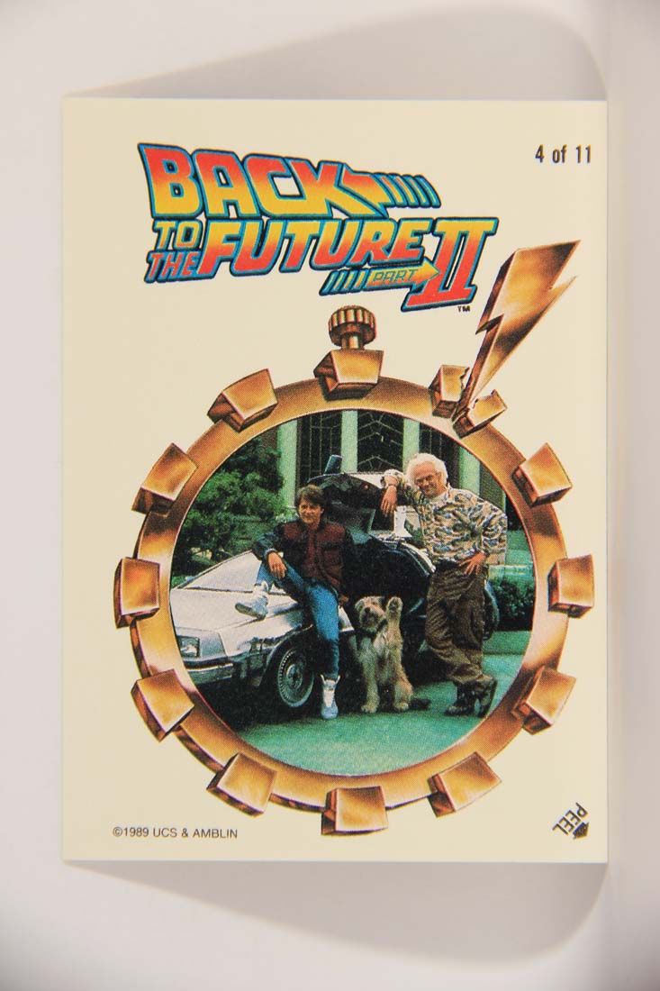 Back To The Future II 1989 Sticker Card #4 Of 11 Marty Doc And Einstein L013403