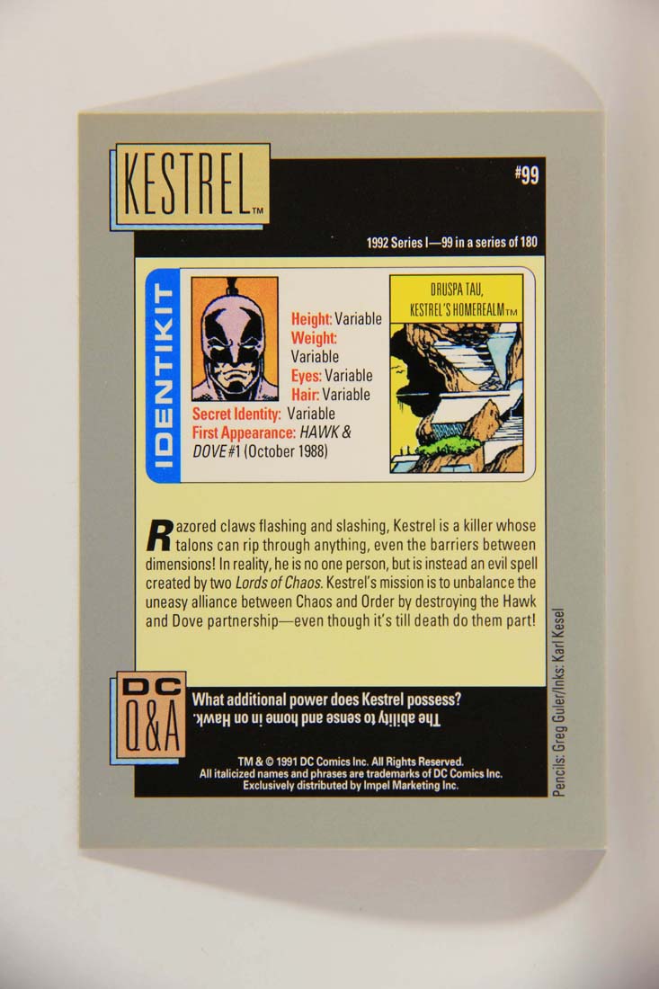 DC Cosmic 1991 Trading Card #99 Druspa Tau Kestrel's Homerealm L013658