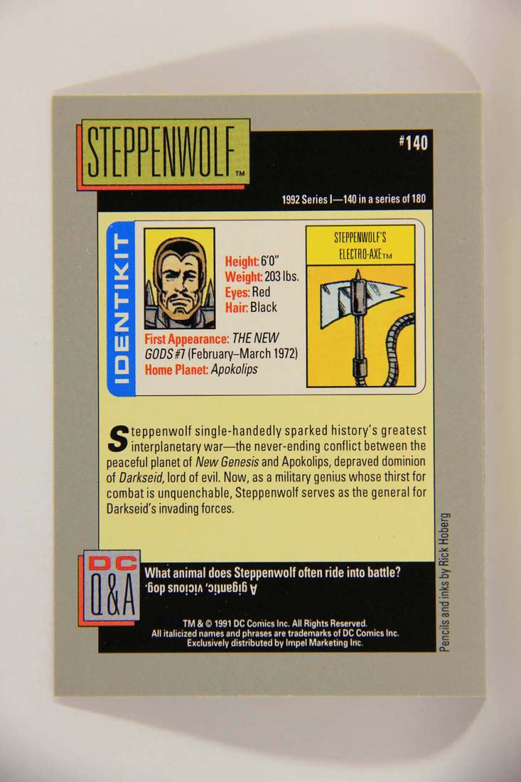 DC Cosmic 1991 Trading Card #140 Steppenwolf's Electro-Axe L013699