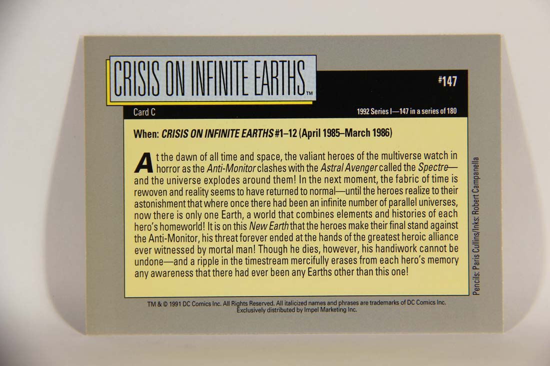 DC Cosmic 1991 Trading Card #147 Crisis On Infinite Earths Card C L013706