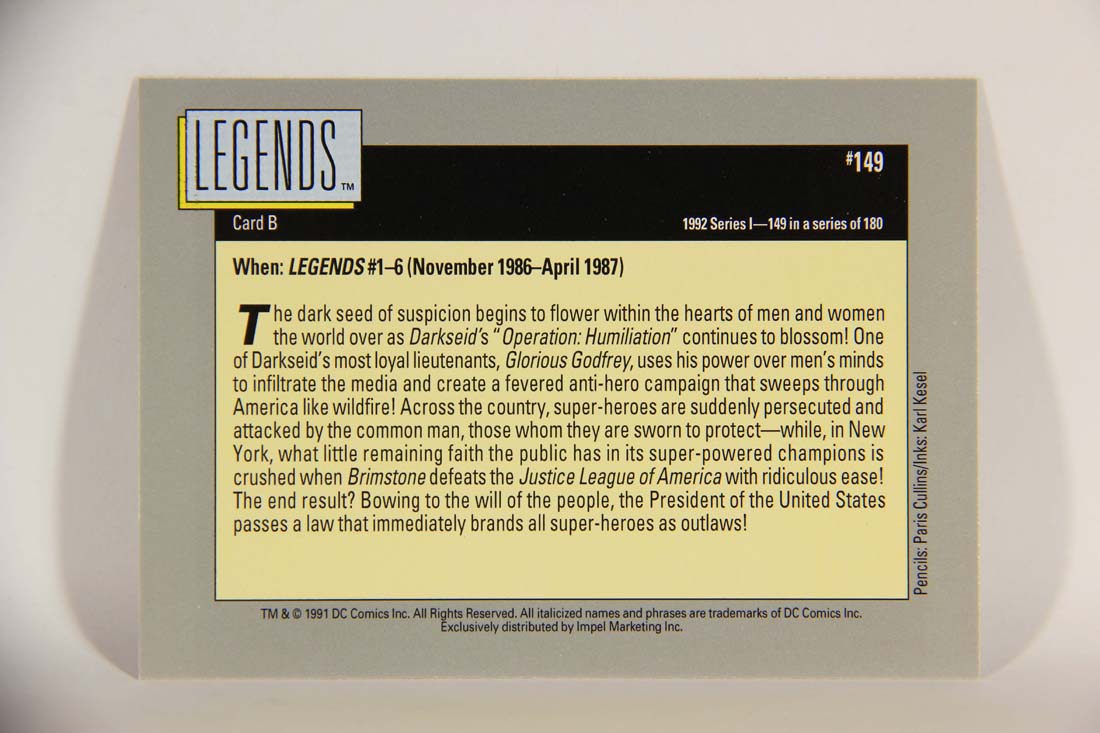 DC Cosmic 1991 Trading Card #149 Legends Card B L013708