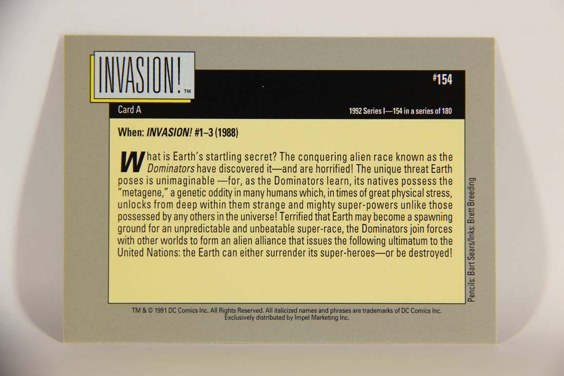 DC Cosmic 1991 Trading Card #154 Invasion Card A L013713
