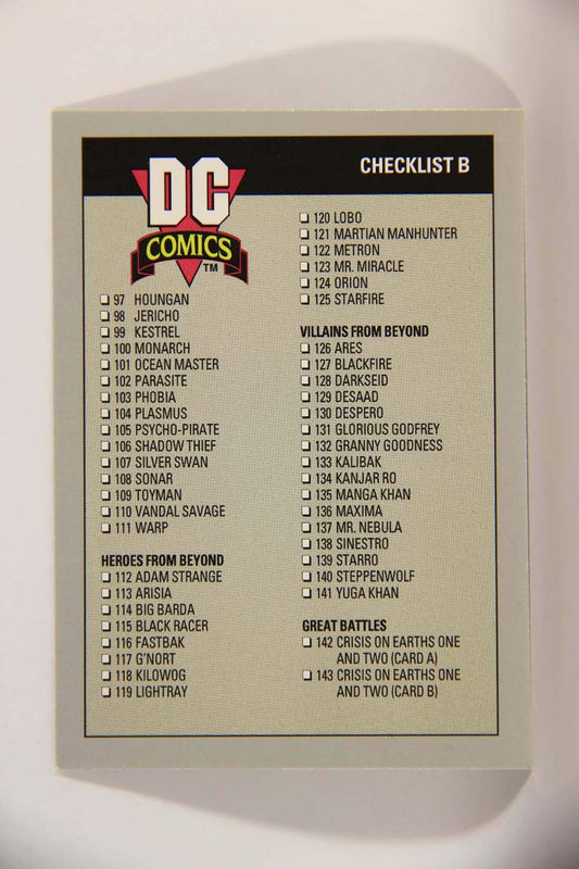DC Cosmic 1991 Trading Card #180 Checklist Part Two L013739