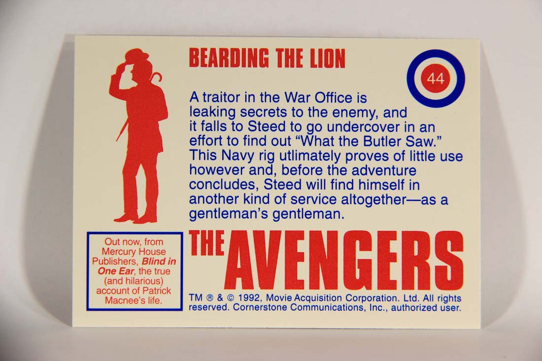The Avengers TV Series 1992 Trading Card #44 Bearding The Lion L013909
