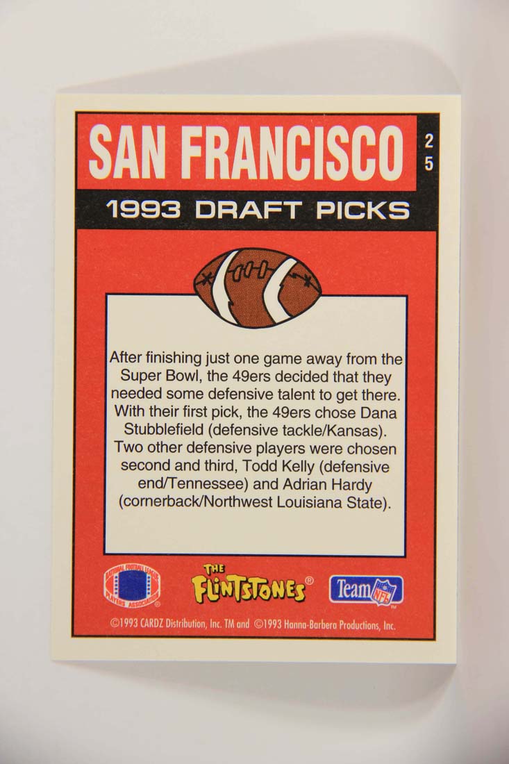 The Flintstones NFL 1993 Trading Card #25 San Francisco 49ers ENG L014 –  AGS Collectibles