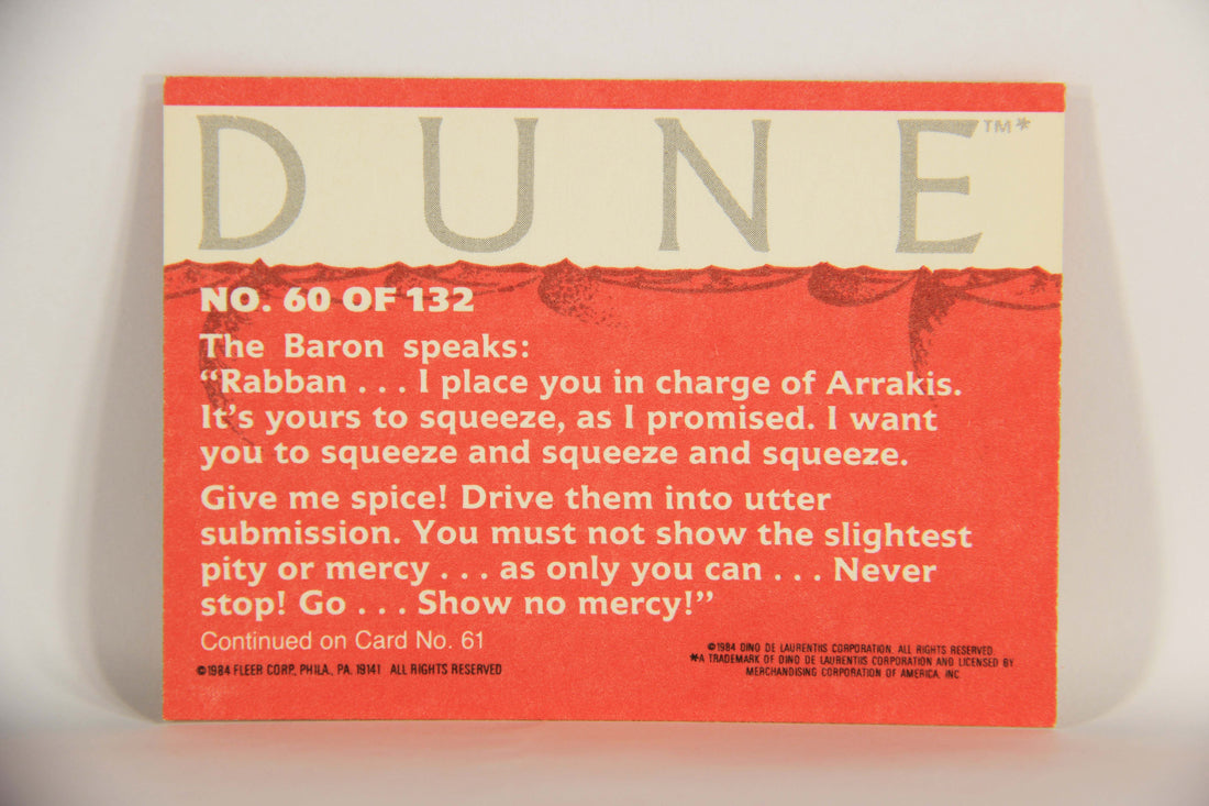 Dune 1984 Trading Card #60 Give Me Spice And Show No Mercy L014365