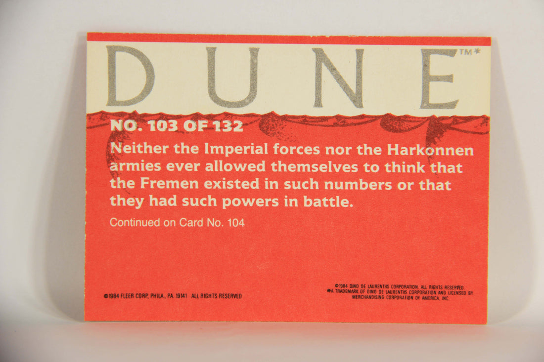 Dune 1984 Trading Card #103 A Fremen Secret Weapon L014408