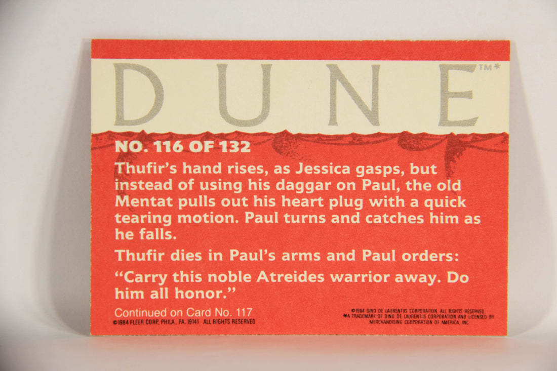 Dune 1984 Trading Card #116 Thufir's Final Sacrifice L014421