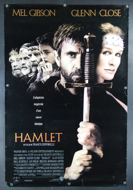 Hamlet 1990 Movie Poster Rolled 27 x 40 French Franco Zeffirelli Mel Gibson L015932