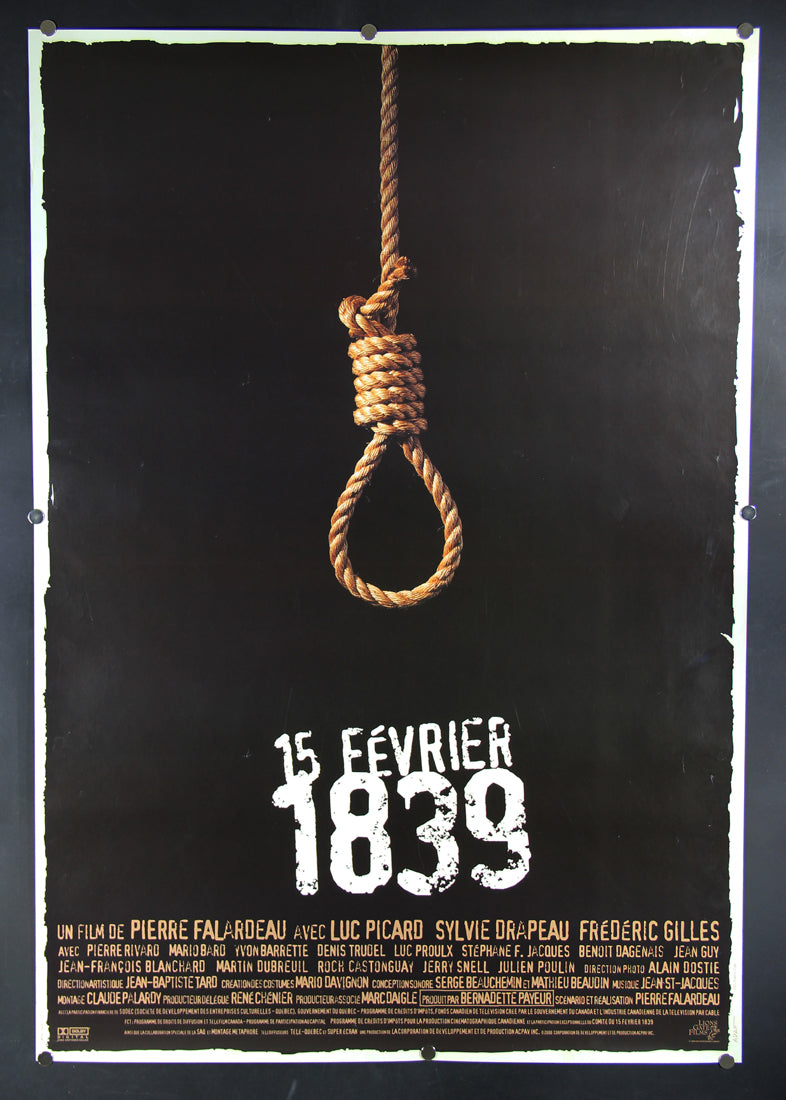 15 Février 1839 Movie Poster 2001 Rolled 27 x 39 Pierre Falardeau Luc Picard L015935